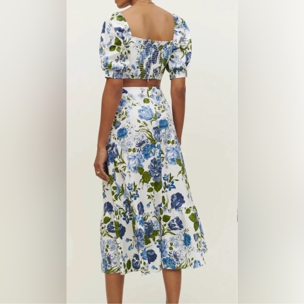 NWOT REFORMATION Sunnie Lucca Floral Skirt set Two Piece sz 2 - Picture 3 of 12